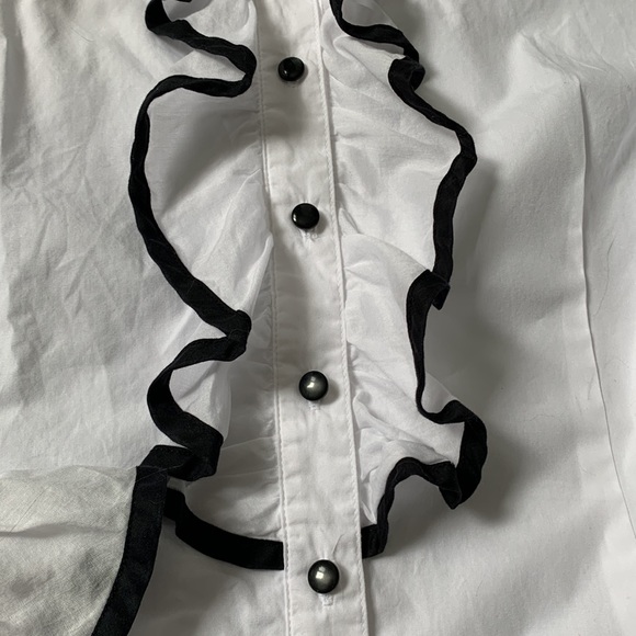 ❤️Oscar de la Renta white cotton blouse with beautiful ruffle detailing size 8❤️ - Picture 8 of 11